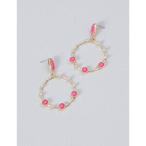 Lane Bryant Magenta Cosmo Resin Statement Hoop Earrings